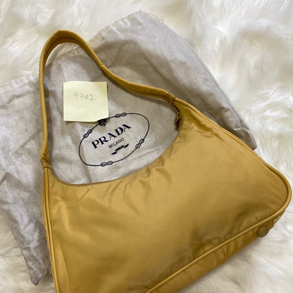 Authentic vintage Prada yellow nylon hobo